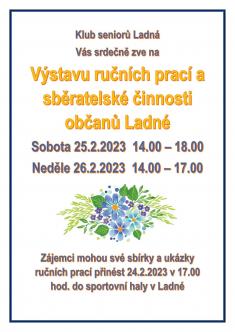Výstava ručních a sběratelských činností občanů Ladné 25. - 26. 2. 2023